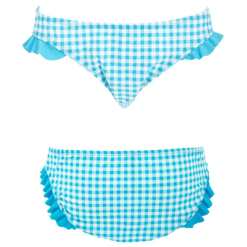Blue White Gingham 60s Pinup Swim Bikini Bottoms